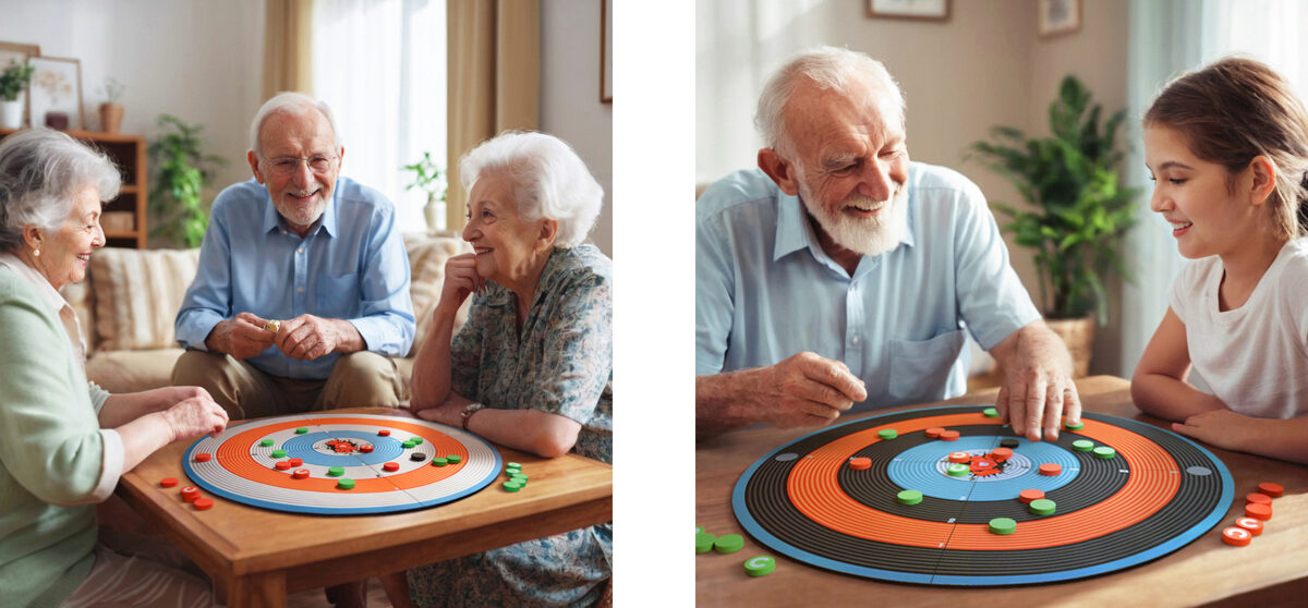 Social care system board game KNIPS for seniors